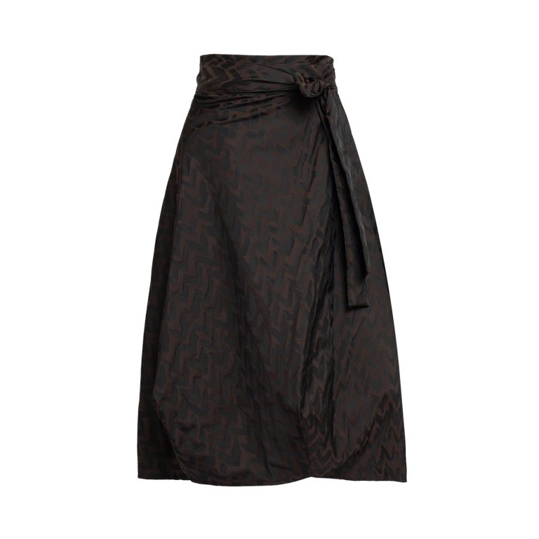 Wrapped Skirt in Brown Patch Taffeta