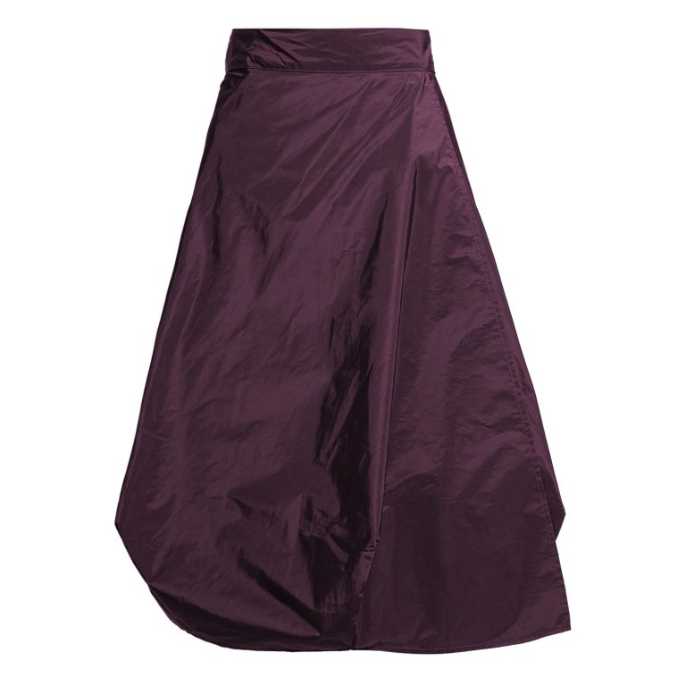 Wrapped Skirt in Bordeaux Taffeta