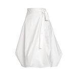 Wrapped Skirt in White Cotton
