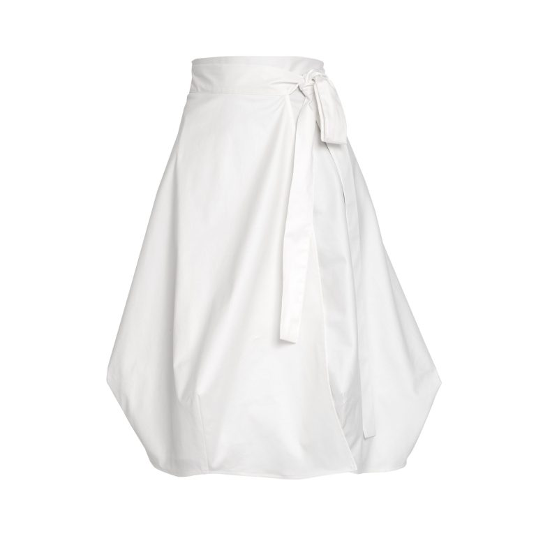 Wrapped Skirt in White Cotton