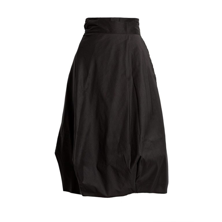 Wrapped Skirt in Black Cotton