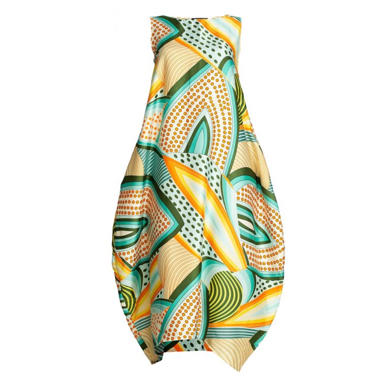 Semiballoon Dress in Green Geometry