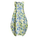 Semiballoon Dress in Blue and Yellow
