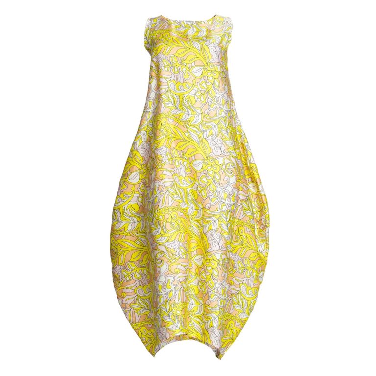 Semiballoon Dress in Pink and Yellow