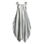 Semiballoon Dress with Ribbons in Silver