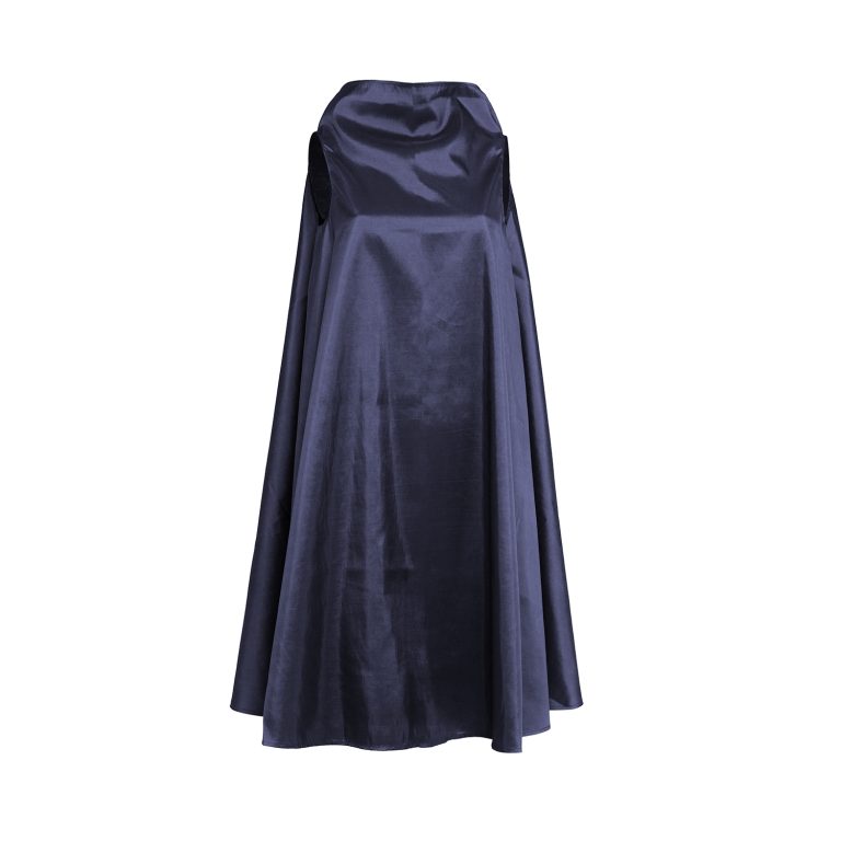Bell Dress Short in Midnight Taffeta