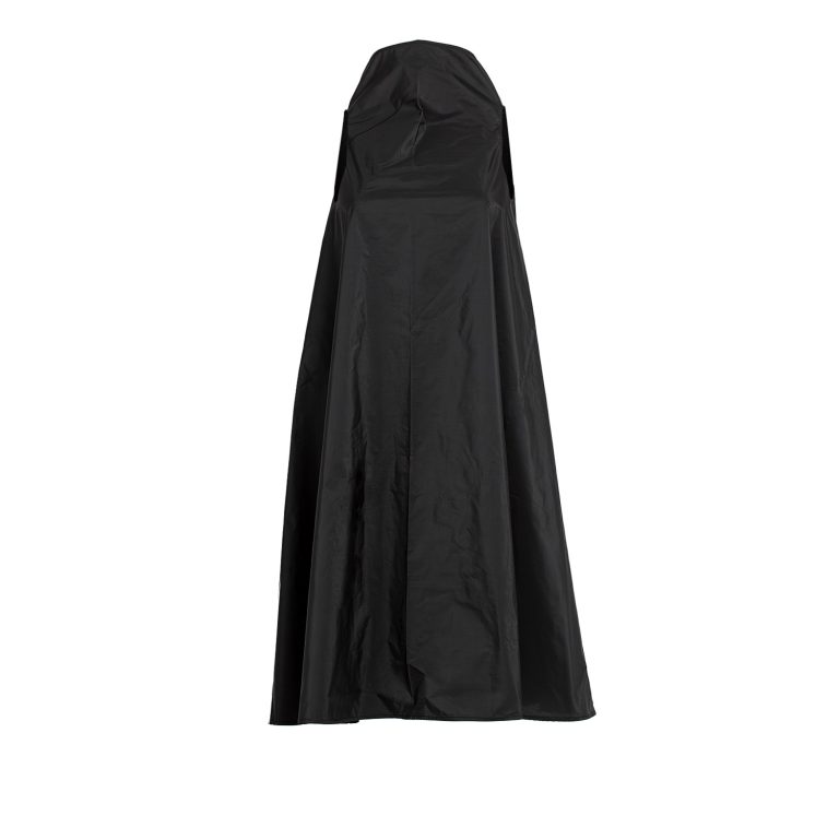 Bell Dress Short in Black Taffeta
