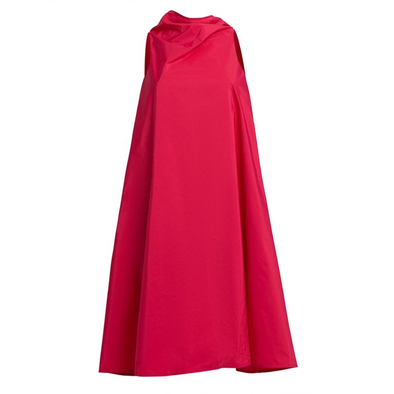 Bell Dress Short in Strong Pink Taffeta