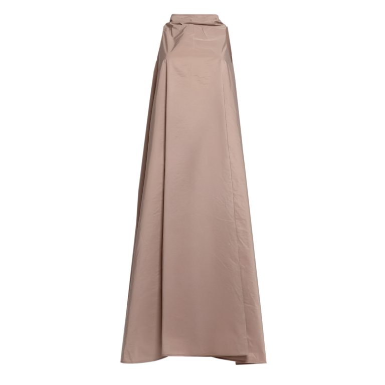 Bell Dress Long in Champagne Taffeta