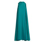 Bell Dress Long in Green Taffeta