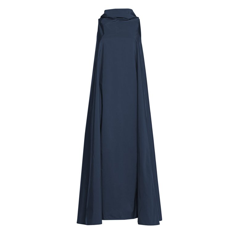 Bell Dress Long in Navy Taffeta