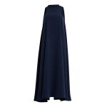 Bell Dress Long in Navy Viscose