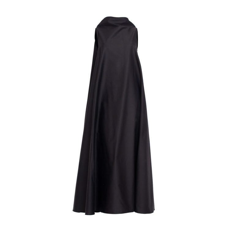 Bell Dress Long In Black Cotton