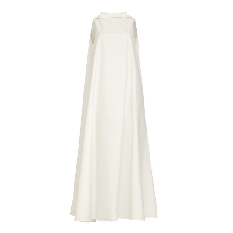Bell Dress Long In White Cotton