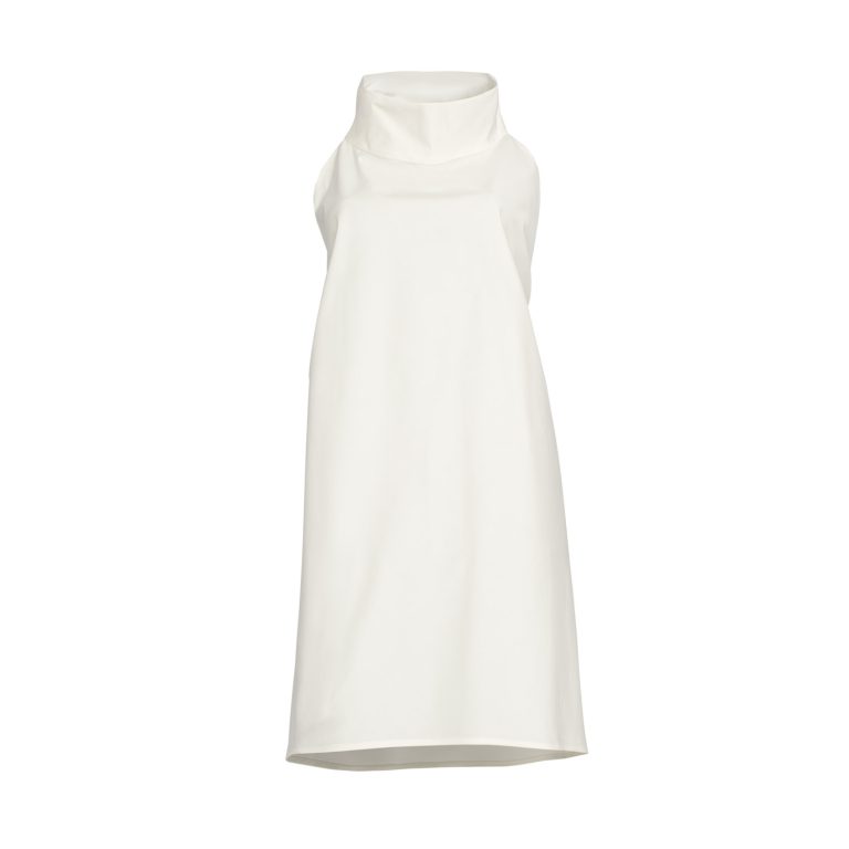 Bareback Dress in White Cotton