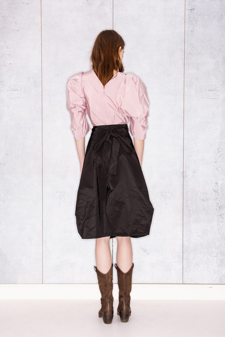 Wrapped Skirt in Black Taffeta