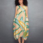 Semiballoon Dress in Green Geometry
