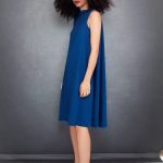 Bell Dress Short in Blue Cotton
