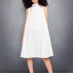 Bell Dress Short in White Cotton