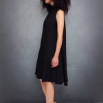 Bell Dress Short in Black Cotton