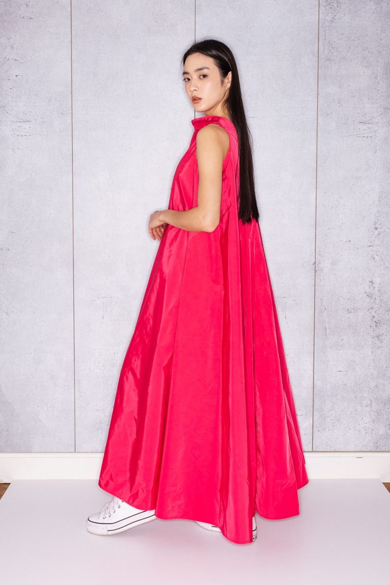 Bell Dress Long In Strong Pink