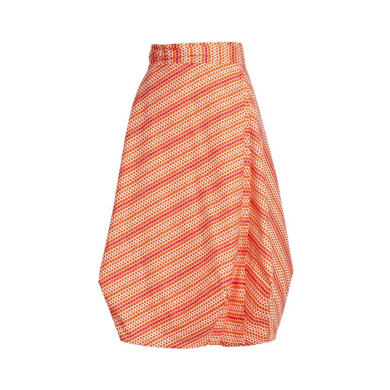 Wrapped Skirt in Small Orange Dots