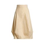 Wrapped Skirt in Yellow Stripes Linen