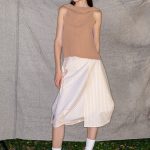 Wrapped Skirt in Yellow Stripes Linen