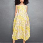 Semiballoon Dress in Pink and Yellow