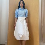 Wrapped Skirt in White Cotton