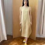 Semiballoon Dress in Golden Linen