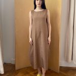 Semiballoon Dress in Rusty Linen