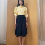 Tulip Skirt Short in Dark Navy Cotton