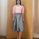 Tulip Skirt Short in Grey Cotton
