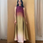 Bell Dress Long In Wine Gradient