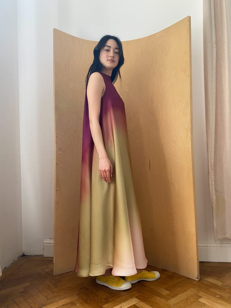 Bell Dress Long In Wine Gradient