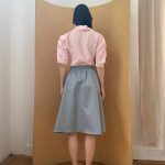 Tulip Skirt Short in Grey Cotton