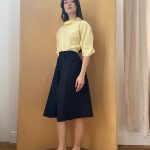 Tulip Skirt Short in Dark Navy Cotton