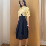 Wrapped Skirt in Dark Navy Cotton