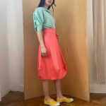 Wrapped Skirt in Salmon Cotton