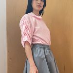 Puff Blouse with Collar in Pink Dotted Viscose