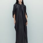 Rochie kimono din satin negru